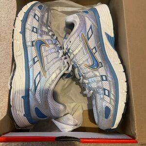 Nike Silver and Blue Sneakers